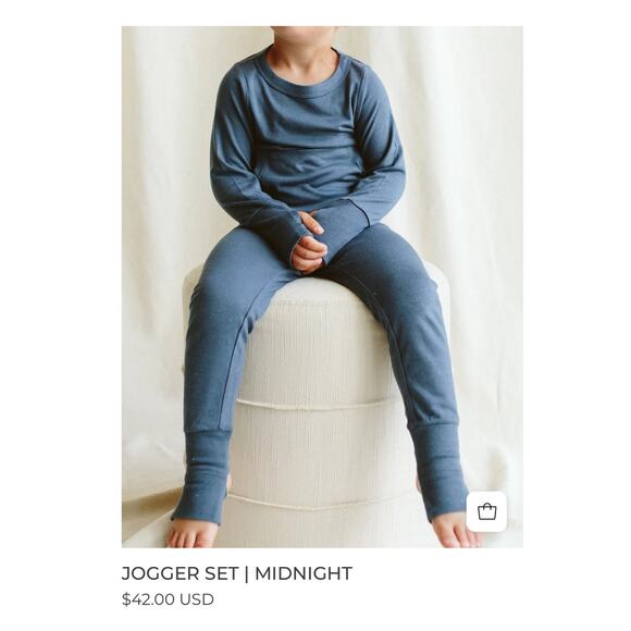 Goumi Kids Bamboo/Cotton Jogger Pajama Set in Light Peach (2T) - Picture 7 of 8